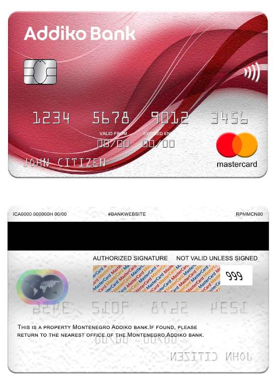 Montenegro Addiko Bank mastercard